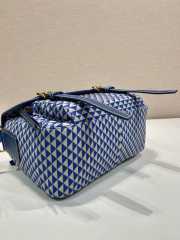 Uubags Prada Messenger bag in blue fabric-printed nylon with saffiano leather 25x19.5x11cm - 6