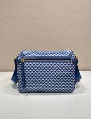 Uubags Prada Messenger bag in blue fabric-printed nylon with saffiano leather 25x19.5x11cm - 4