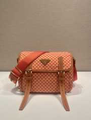 Uubags Prada Messenger bag in orange fabric-printed nylon with saffiano leather 25x19.5x11cm - 1