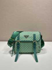 Uubags Prada Messenger bag in green fabric-printed nylon with saffiano leather 25x19.5x11cm - 1