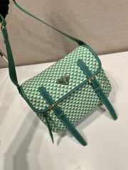 Uubags Prada Messenger bag in green fabric-printed nylon with saffiano leather 25x19.5x11cm - 3