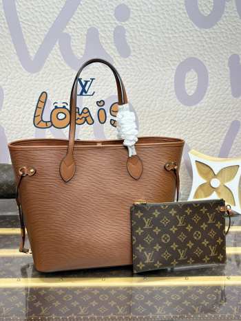 Uubags Louis Vuitton M12467 Neverfull MM Bag In Brown 31x28x14cm