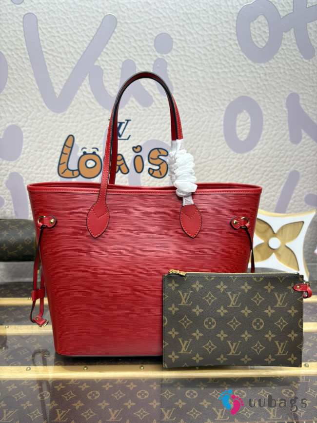 Uubags Louis Vuitton M12755 Neverfull MM Bag In Red 31x28x14cm - 1