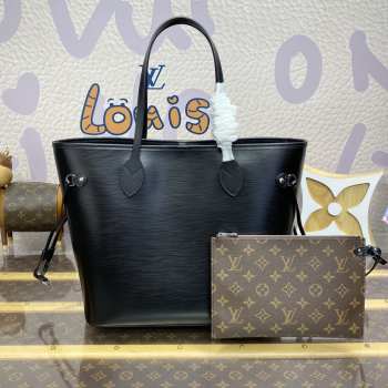 Uubags Louis Vuitton M11930 Neverfull MM Bag In Black 31x28x14cm