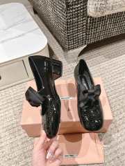 Uubags Miu Miu patent leather pumps with bow in black 4cm - 2