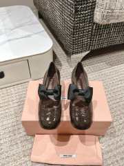 Uubags Miu Miu patent leather pumps with bow in brown 4cm - 4