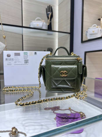 Uubags Chanel Mini Vanity Case In Green 11x11x9.5cm