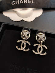 Uubags Chanel earrings gold diamond double C - 1