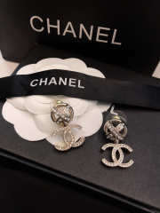 Uubags Chanel earrings gold diamond double C - 4