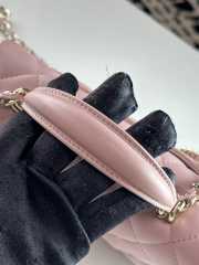 Uubags | Chanel mini light pink flap bag lambskin leather with top handle 20x6x13cm - 6