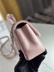 Uubags | Chanel mini light pink flap bag lambskin leather with top handle 20x6x13cm - 4