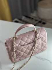 Uubags | Chanel mini light pink flap bag lambskin leather with top handle 20x6x13cm - 2