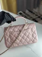 Uubags | Chanel mini light pink flap bag lambskin leather with top handle 20x6x13cm - 3