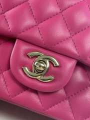 Uubags | Chanel mini pink flap bag lambskin leather with top handle 20x6x13cm - 4