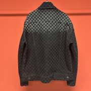 Uubags Louis Vuitton 1AHBDV Flocked Damier Denim Trucker Jacket In Black - 3