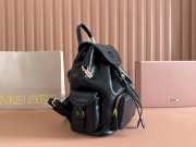 Uubags Miu Miu leather backpack in black 29.5x25x12.5cm - 4
