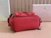 Uubags Miu Miu canvas and leather backpack in red/brandy 29.5x25x12.5cm - 4