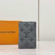 Uubags Louis Vuitton M81382 Pocket Organizer Wallet In Anthracite Gray Monogram Shadow Leather 7.5x11.1x1cm - 1