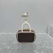 Uubags Miu Miu Beau leather micro-bag in briarwood/white 7x11x4cm - 6