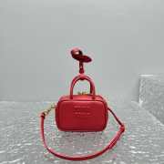 Uubags Miu Miu Beau leather micro-bag in red 7x11x4cm - 6