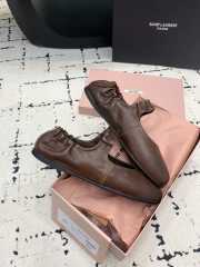 Uubags Miu Miu Ruches nappa leather ballerina flats in brown - 2