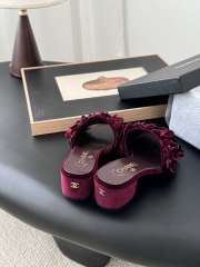 Uubags Chanel Mules Suede Kidskin & Strass In Burgundy 5.5cm - 5