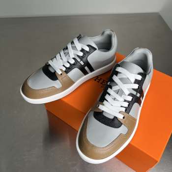 Uubags Hermes Join Tennis Epsom Calfskin Sneakers Black Rubber Sole