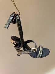 Uubags Schiaparelli Measuring Tape sandals heel in black leather - 2