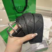 Uubags Bottega Veneta Intrecciato Taurillon Grained Calfskin Leather Belt In Dark green 3.5cm - 5