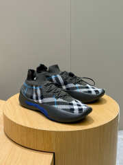 Uubags Burberry Check Knit Neptune Sneakers In Grey - 2