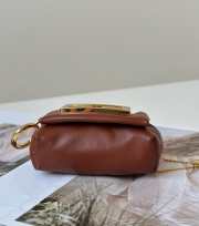 Uubags Fendi Mamma Baguette nano brown leather miniature bag 8x3x11cm - 4
