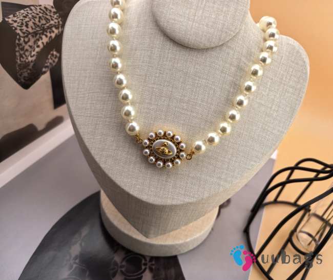 Uubags Vivienne Westwood Amaya Large Pearl Necklace Gold  - 1