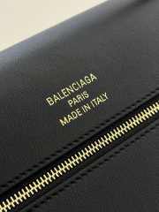 Uubags Balenciaga Bel Air small clutch on strap in black smooth calfskin, aged-gold hardware - 6