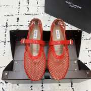 Uubags Alaia ballet flats in fishnet red - 1