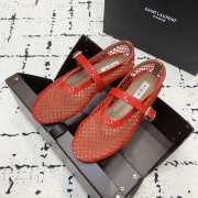Uubags Alaia ballet flats in fishnet red - 4