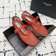 Uubags Alaia ballet flats in fishnet red - 5