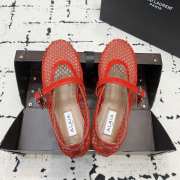 Uubags Alaia ballet flats in fishnet red - 6