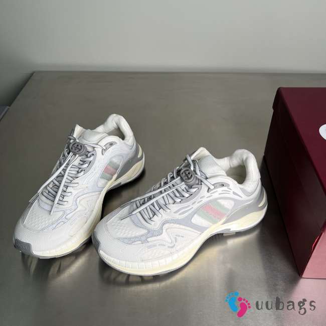 Uubags men's Gucci 2.0 sneaker in white and grey mesh and leather - 1