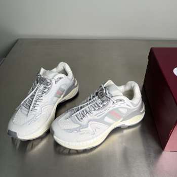 Uubags men's Gucci 2.0 sneaker in white and grey mesh and leather