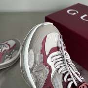Uubags men's Gucci 2.0 trainer in grey and rosso ancora red mesh and leather - 6
