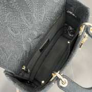 Uubags Dior Black D-Lace Embroidery Medium Lady D-Lite Bag 24x20x11cm - 2