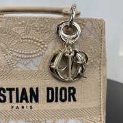 Uubags Dior Beige D-Lace Embroidery Medium Lady D-Lite Bag 24x20x11cm - 2
