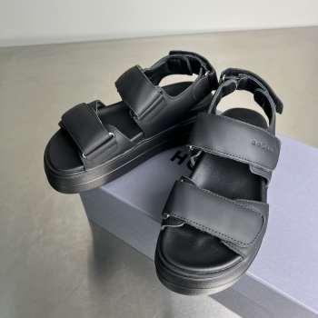 Uubags Hogan Skyscraper leather platform sandals in black 6cm