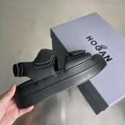 Uubags Hogan Skyscraper leather platform sandals in black 6cm - 5