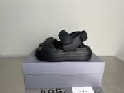 Uubags Hogan Skyscraper leather platform sandals in black 6cm - 3