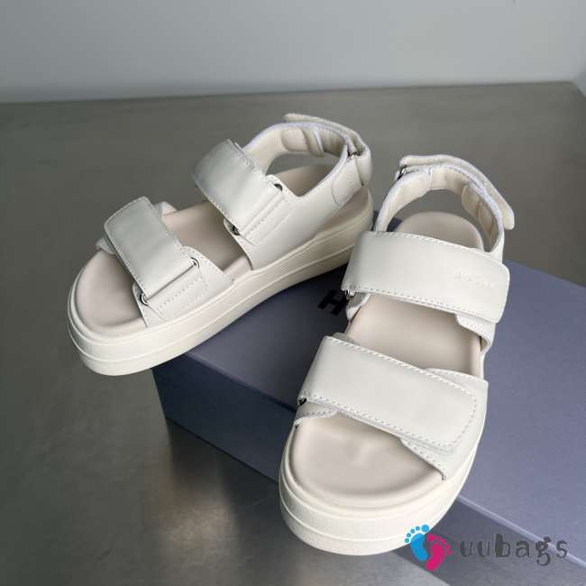 Uubags Hogan Skyscraper leather platform sandals in white 6cm - 1