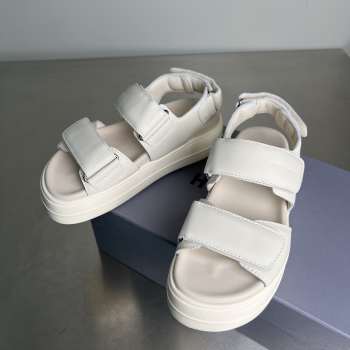 Uubags Hogan Skyscraper leather platform sandals in white 6cm