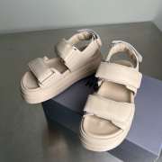 Uubags Hogan Skyscraper leather platform sandals in beige 6cm - 1