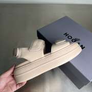 Uubags Hogan Skyscraper leather platform sandals in beige 6cm - 6