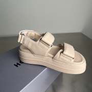 Uubags Hogan Skyscraper leather platform sandals in beige 6cm - 5